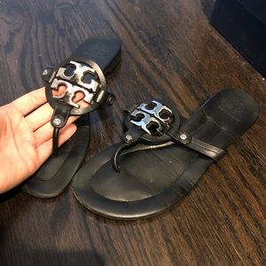 Tory Burch Black Leather Sandals